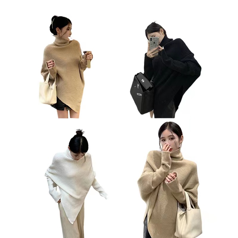 Áo len nữ Áo sweater Cổ Cao Phong Cách Hàn Quốc Thời Trang Thu Đông Mới 2023 Cho Nữ
