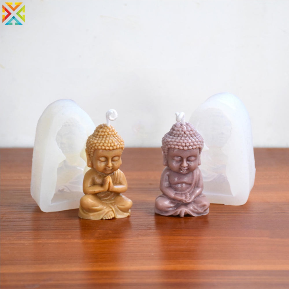 Khuôn silicone Làm Nến / Xà Phòng Hình Phật Tổ 3d diy