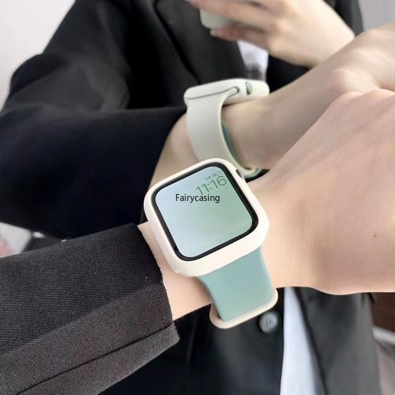 Dây Đeo silicone Hai Màu Thoáng Khí Cho Đồng Hồ Thông Minh apple watch series 8 7 se 6 5 3 41mm 45mm 40mm 44mm 38mm 42mm ultra 49mm