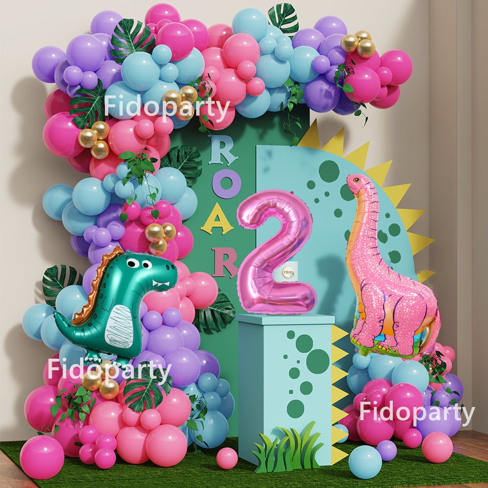 Khủng Long Bóng Dây Xích Hồng Thanh Kiếm Rồng Lá Vòm Vòng Hoa Bộ Trẻ Em Bé Trai Dự Tiệc Cung Cấp Cho