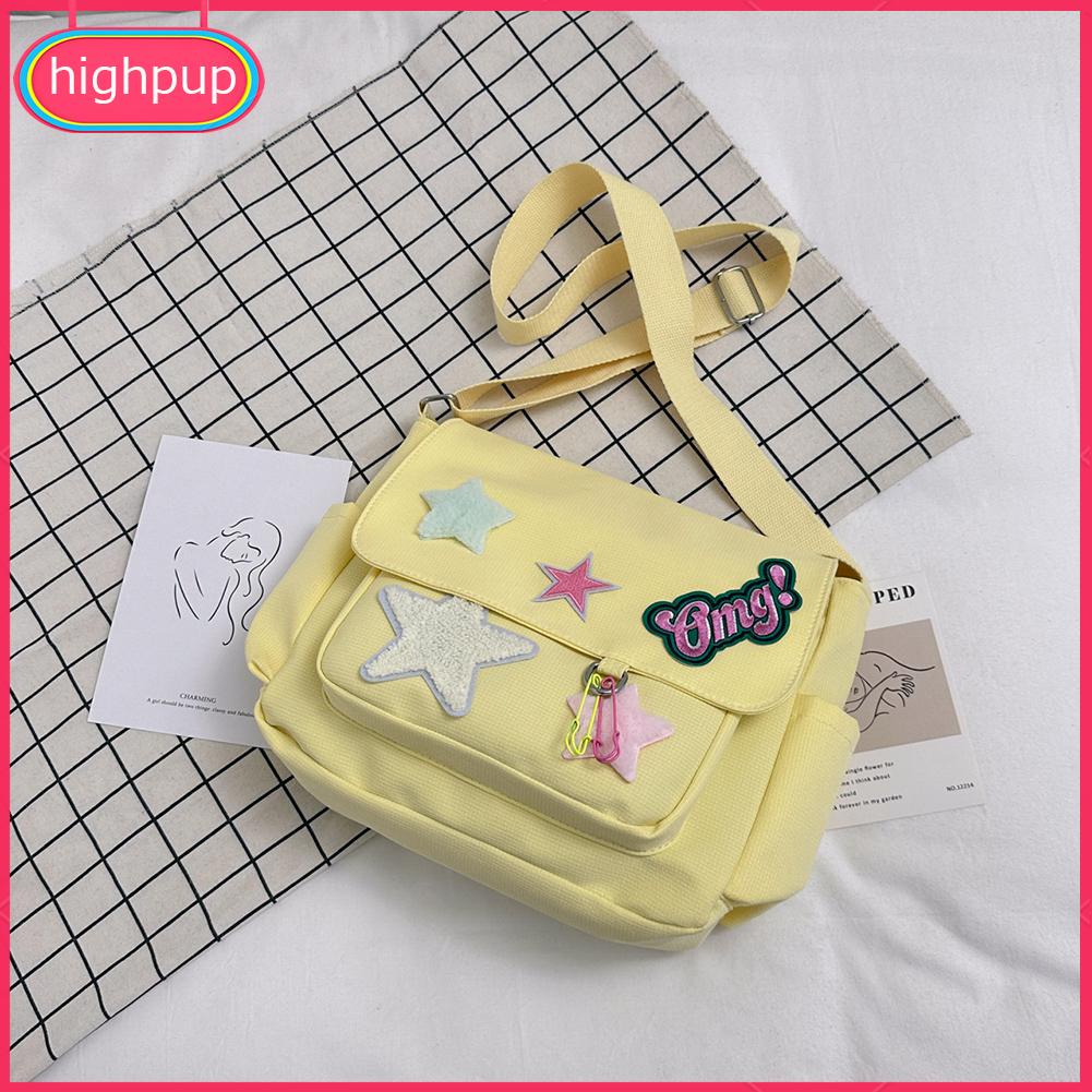 Ba Lô Vải canvas In Hình Ngôi Sao / Chữ Màu Kẹo Ngọt Ngào Dễ Thương Cho Nữ Sinh