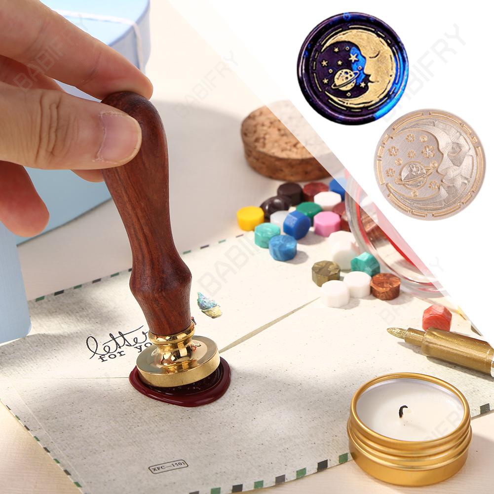 Đầu Đóng Dấu Sáp Tròn Hình Mặt Trời Mặt Trăng Ngôi Sao Cho Đám Cưới
