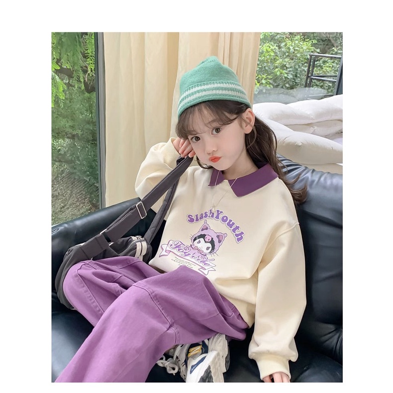 Áo Thun polo Mỏng Tay Dài Phong Cách Thời Trang Mùa Thu 2023 Mới Cho Bé Gái