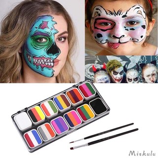 Bảng Màu Vẽ Mặt Và Cơ Thể Kèm 2 Cọ Vẽ Chuyên Dụng Cho Lễ Hội / Giáng Sinh