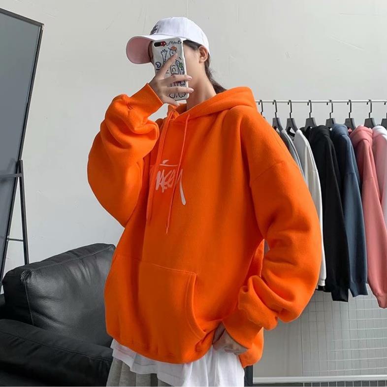M-8XLÁo Khoác Hoodie Màu Cam Phong Cách Đường Phố Pháp Thời Trang Xuân Thu Cao Cấp Cho Cặp Đôi