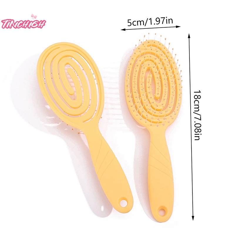 Lược Chải Tóc Mát Xa Da Đầu Co Giãn Màu Trơn Tiện Dụng