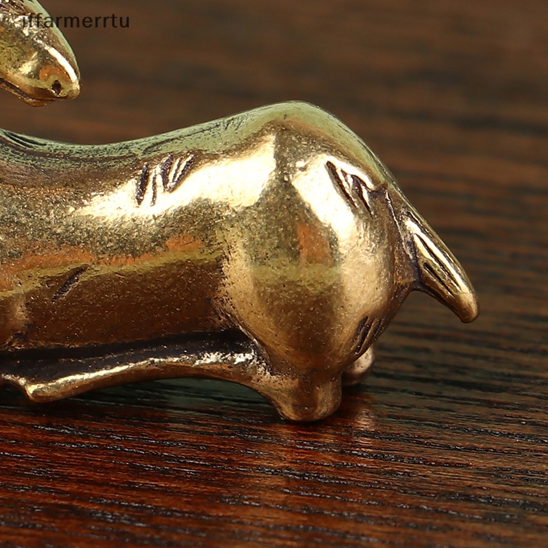 1 Tượng Trang Trí Giáng Sinh Bằng Đồng Thau Hình Tuần Lộc mini Để Bàn