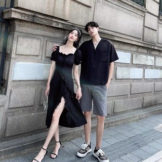 Đồ đôi đen bèo tà váy siêu xinh
