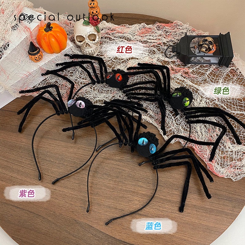Băng Đô Cài Tóc Hình Nhện Đen Phong Cách halloween