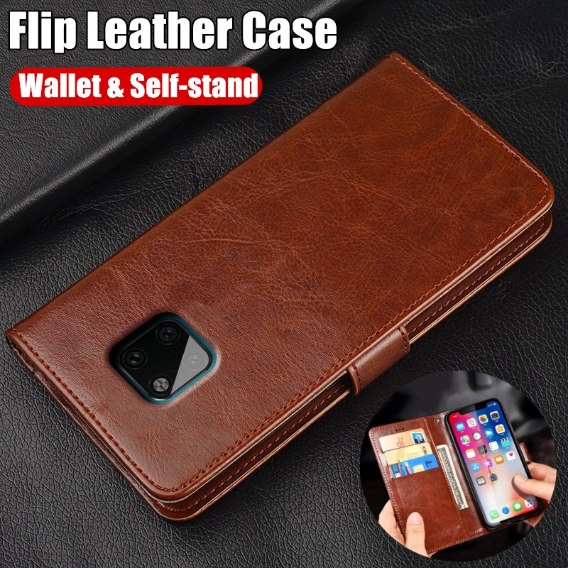 Bao Da Điện Thoại Dạng Ví Nắp Lật Cổ Điển Đơn Giản Có Ngăn Đựng Thẻ Và Giá Đỡ Cho huawei mate 20 pro lya-l29 l09 l0c Ốp