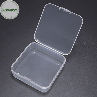Xo94bsy 2 hộp nhựa vuông nhỏ trong suốt đựng trang sức hạt cườm