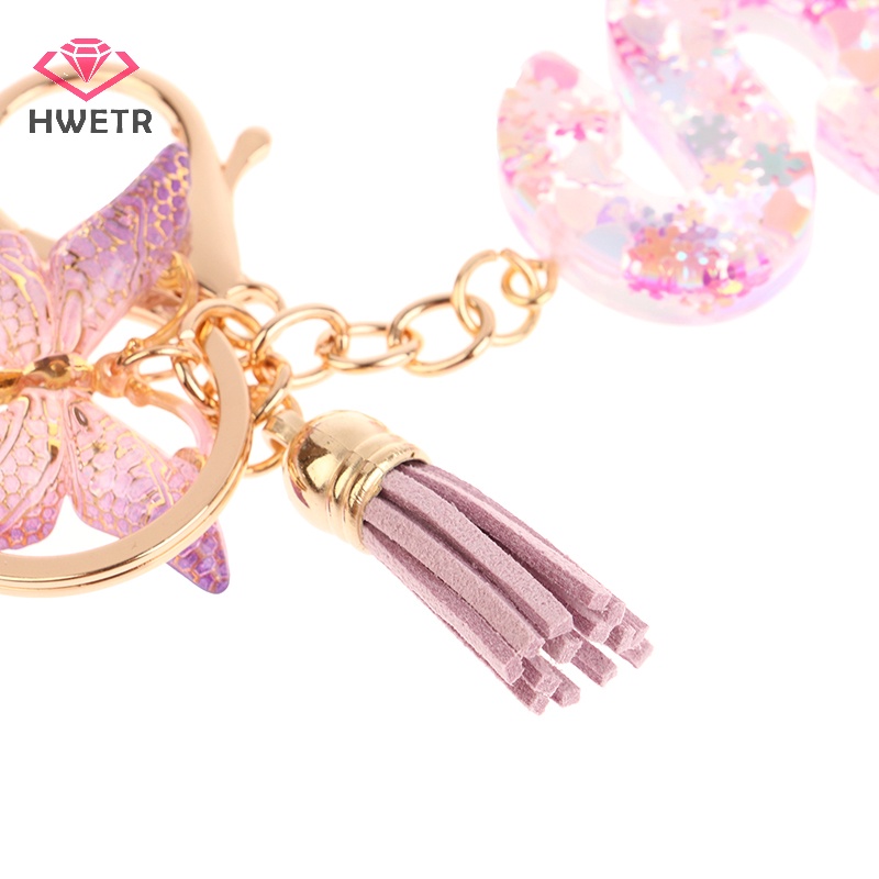 Hw Móc Khóa Hình Chữ Cái Đính Kim Sa Lấp Lánh Cho Nữ Mới