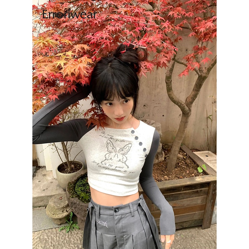 Áo Thun Tay Dài Lệch Vai Cài Nút Thời Trang Cho Nữ 2023