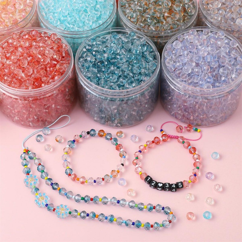 Set 50 Hạt Pha Lê Màu gradient Hình Bánh Xe Dùng Làm Trang Sức / Điện Thoại Di Động diy