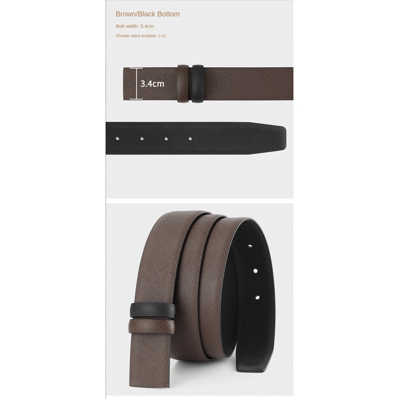 Thắt Lưng Da Bò Không Đầu Đục Lỗ 8 Nhân Vật Đầu Tiên Cho Nam