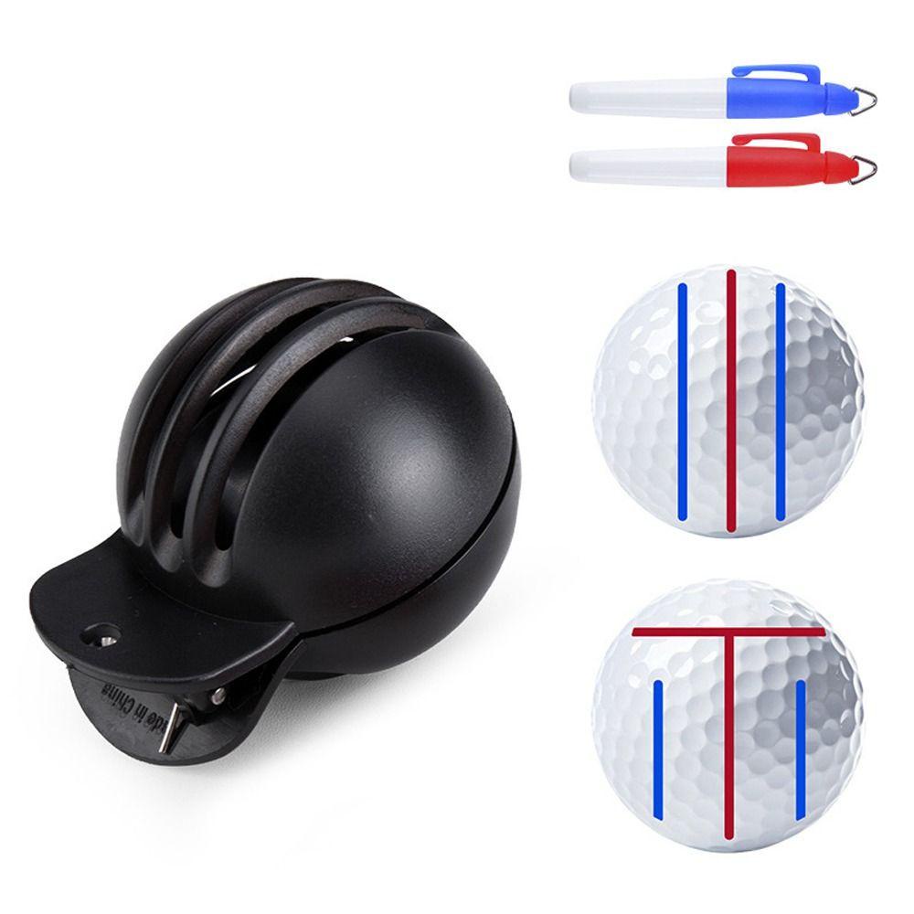 Mmluck 1 Bộ Bút Đánh Dấu Bóng golf Hai Mặt Kèm 2 Bút Đánh Dấu Đường Bóng golf Nhập Khẩu Không Phai Màu