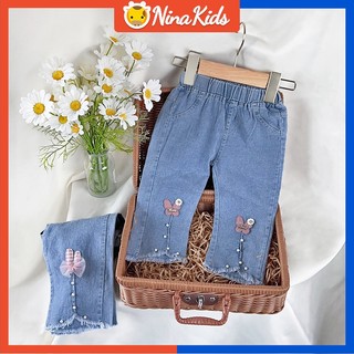 Quần jean form rộng phong cách Hàn Quốc đáng yêu dành cho bé gái 1-6 tuổi