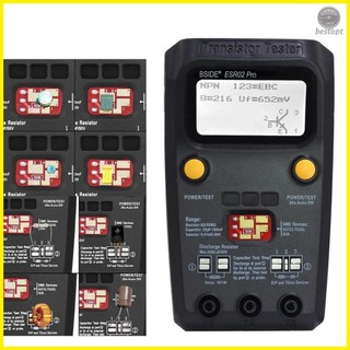 BSIDE Transistor Tester Multifunctional Digital Tester Diode Resistor Capacitance Inductance MOSFET NPN PNP Triac MOS Detector with Test Clip