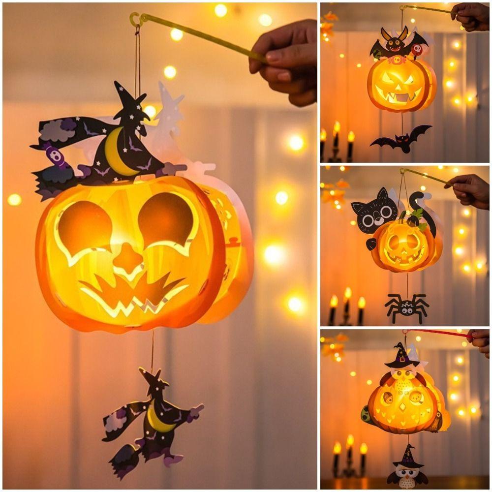 Aubrey Lồng Đèn Hình Bí Ngô halloween Phát Sáng diy