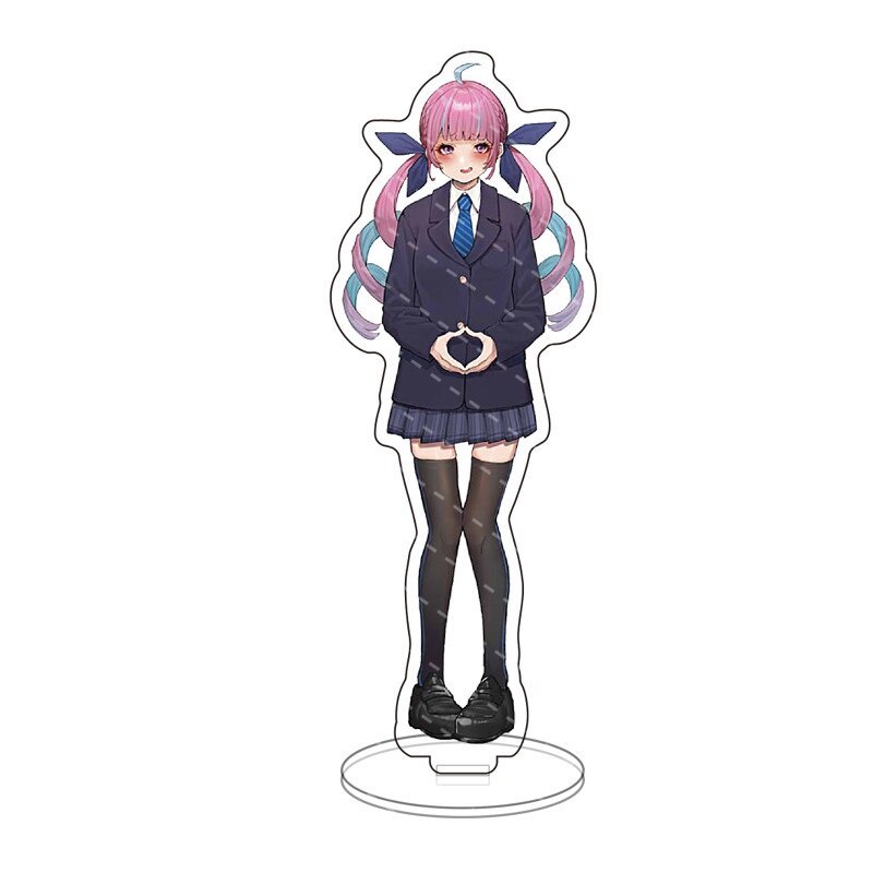 Mô hình Standee New Anime Hololive Vtuber Student Uniform Stand Model Nakiri Ayame Minato in hình nhân vật 2 mặt rõ nét