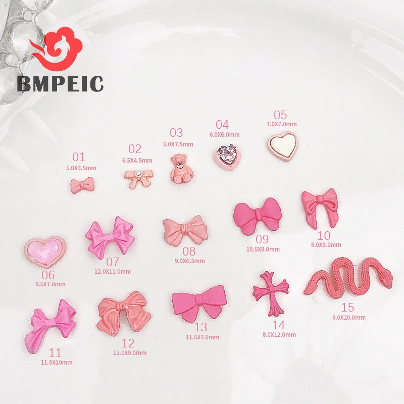 Set 10 Phụ Kiện Trang Trí Móng Tay 3d Hình Nơ Xinh Xắn Mới