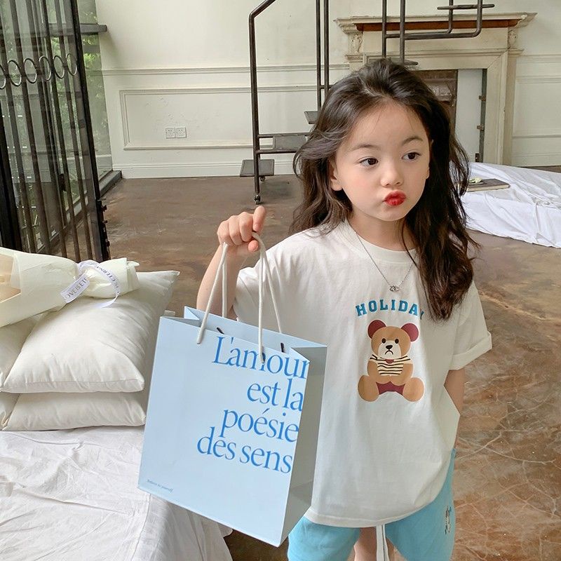 Áo Thun Tay Ngắn Bằng Vải cotton Mềm In Hình Hoạt Hình Thời Trang Xuân Hè Dành Cho Bé Gái 4-14 Tuổi