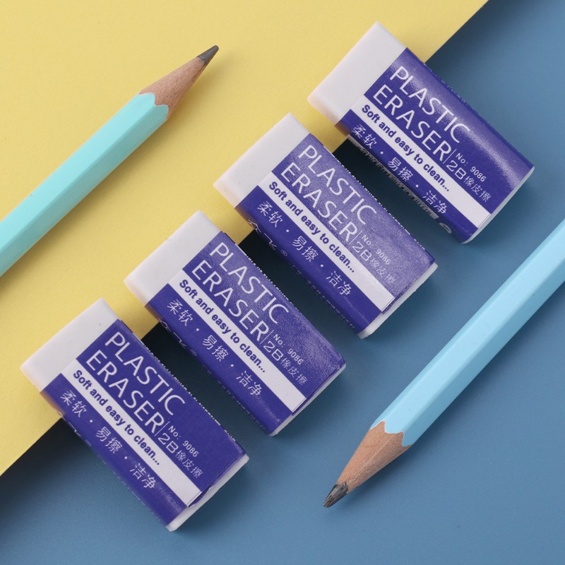 Cục Tẩy / Tẩy Bút Chì 2b Hình Chữ Nhật Bằng Cao Su Mềm Màu Trắng Dành Cho Học Sinh / Văn Phòng