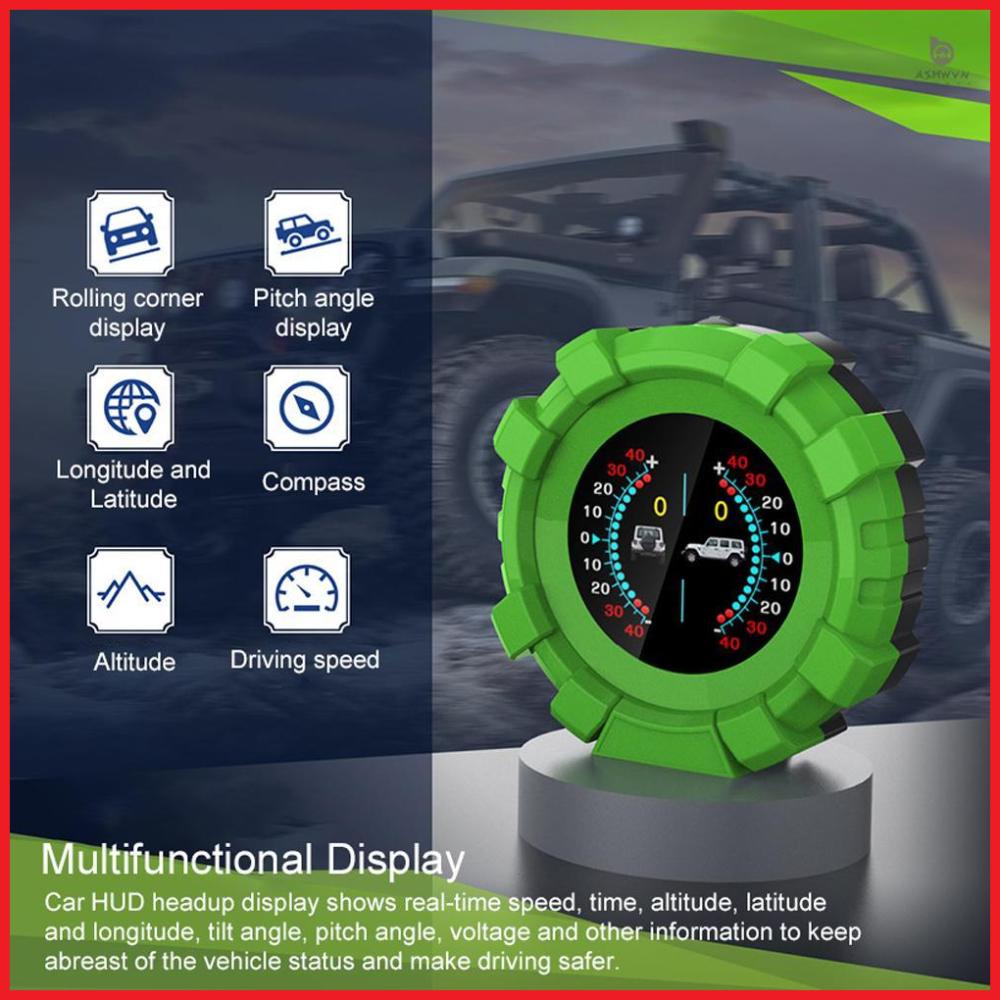 LCD Digital GPS Speedometer Multifunctional Inclinometer Angle Slope Meter with Fatigue Driving Reminder for Car Truck SUV Off-Road Vehicle