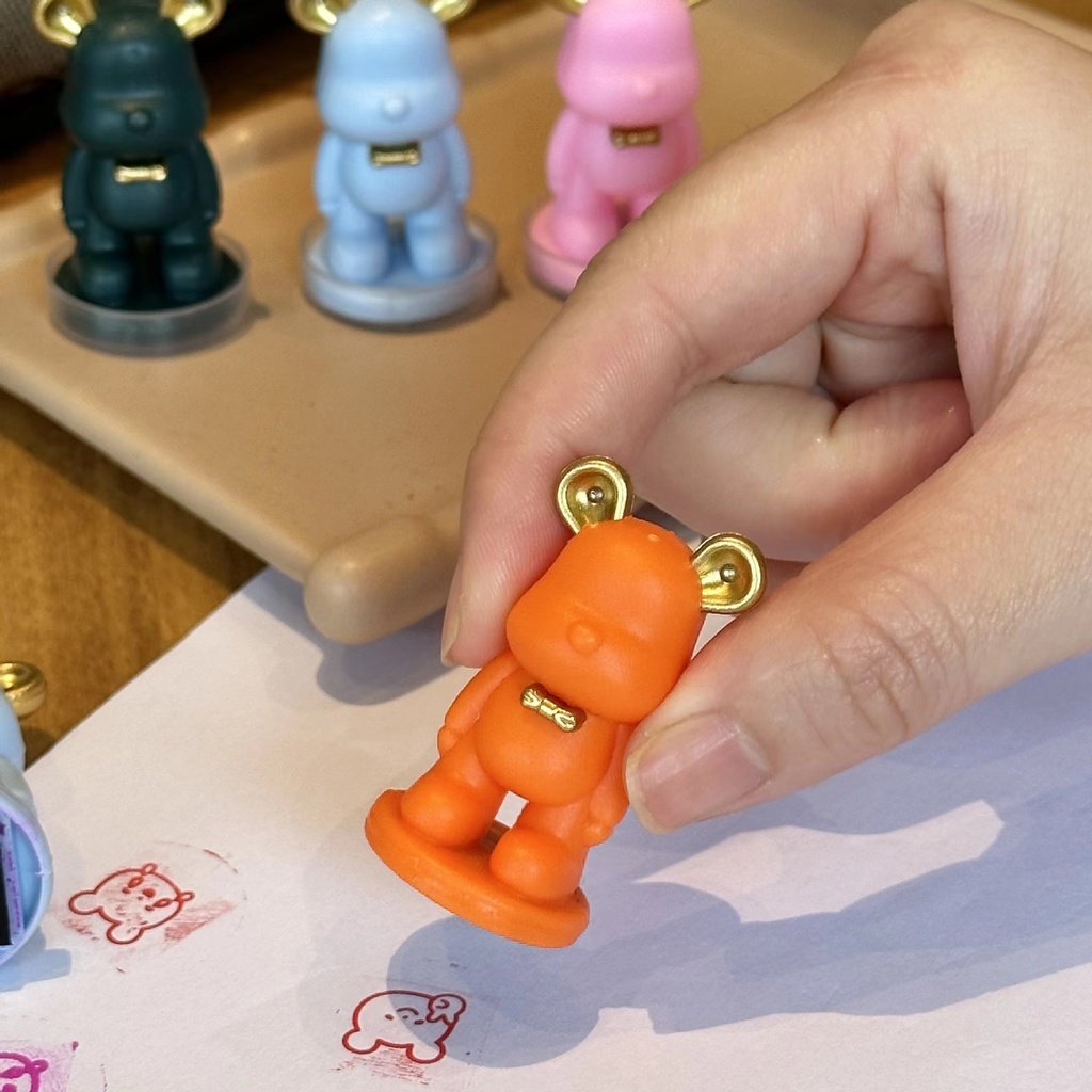 Hoạt Hình Gấu Con Dấu Dễ Thương Xếp Hình Trẻ Em Con Dấu Nhựa Đồ Chơi Ngộ nghĩnh DIY Mini Trường Mẫu Giáo Giải Thưởng Quà Tặng Truing1