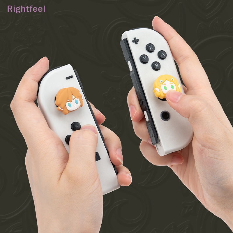 Rightfeel Set 4 Nắp Đậy Nút Bấm Ngón Tay Cái Chơi Game Hình Dấu Chân korok Dễ Thương zelda tears of the kingdom koroks joy Mới