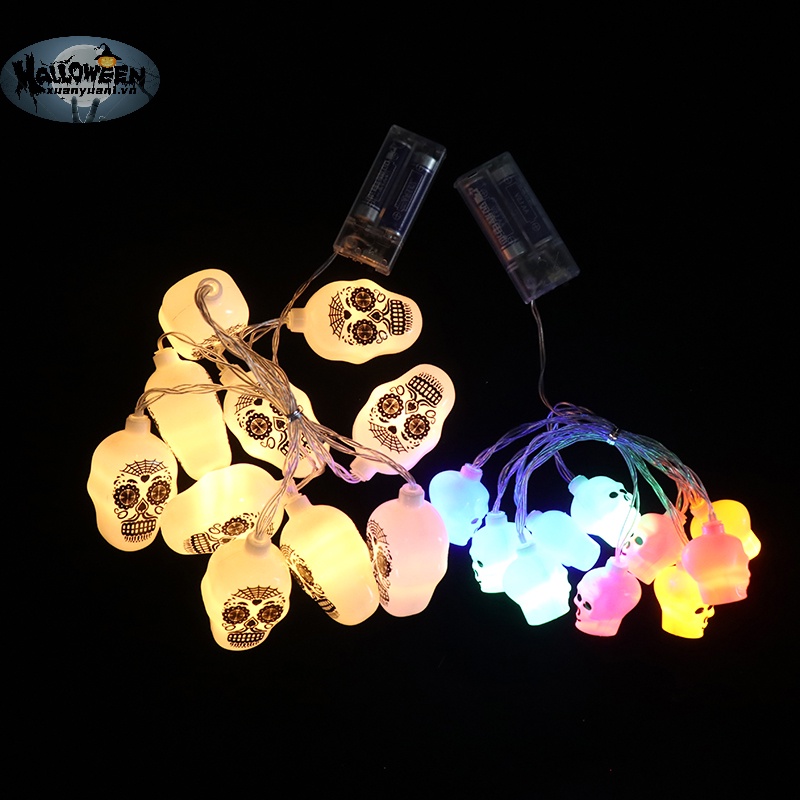 Dây Đèn led 1.5m Hình Đầu Lâu / Bí Ngô / Ma Quỷ Trang Trí halloween vn