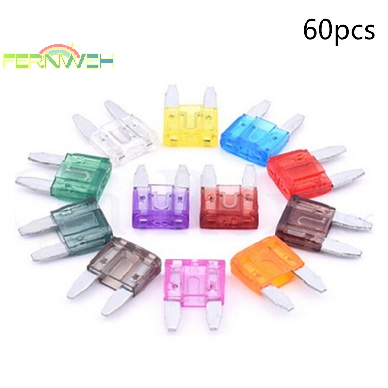 Set 60 Cầu Chì 5a 10a 15a 20a 25 / 30a Cho Xe Hơi / Xe Tải