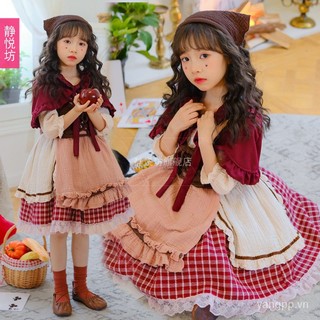 Hàng mới về mới bộ đồ hóa trang cô bé quàng khăn choàng đỏ cho bé gái