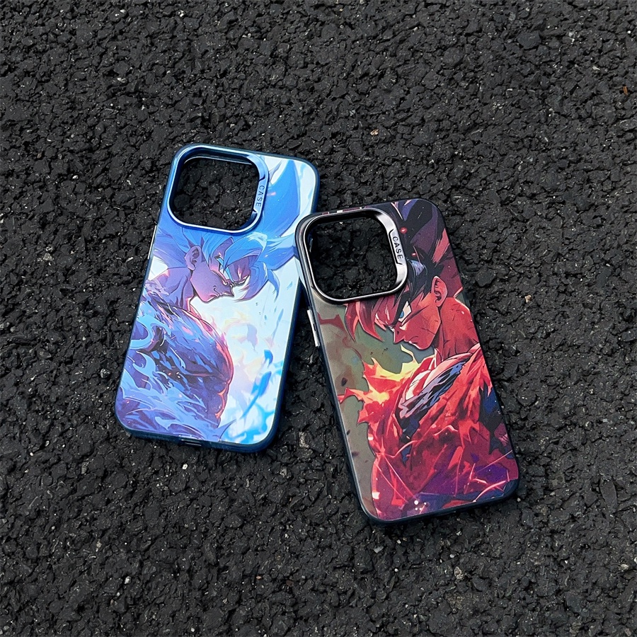 Ốp Điện Thoại Cứng Mạ Điện Họa Tiết Hoạt Hình dragon ball goku Cho iPhone15 pro max iphone 14 pro max iphone 13 pro max iphone 12 pro max