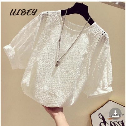 Uibey Bán Sỉ Áo Ren Khoét Lỗ Tay Phồng Vừa Vặn 9388