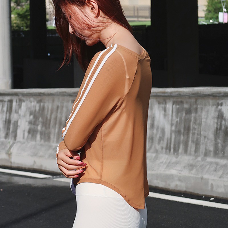 Áo Thun Thể Thao Tay Dài Dáng Rộng Thoáng Khí Hợp Thời Trang Cho Bạn Gái