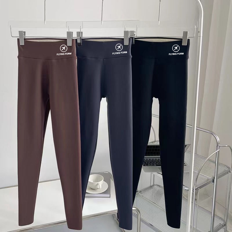 Quần Dài Thể Thao Bằng Lông Cừu Lót Lông Cừu Che Bụng Nâng Hông Thời Trang Thu Đông Cho Nữ