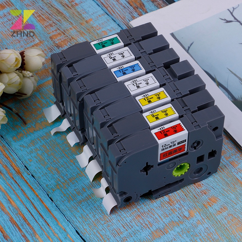 Cuộn Băng Nhãn 12mm 9mm tz-231 pt-e100b d210 Cho Máy In Cảm Ứng Anh Em