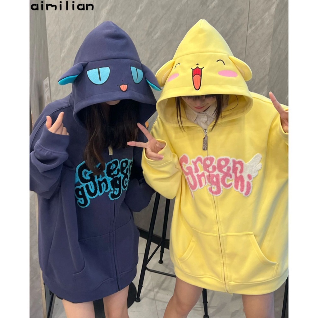 Áo Khoác Có Mũ Trùm Đầu Phong Cách Học Viện Siêu hot Dễ Thương Mùa Thu Đông