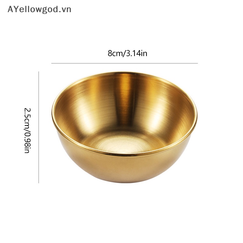 Đĩa Tròn Bằng Thép Không Gỉ Đựng Nước Sốt Gia Vị Màu Vàng vn