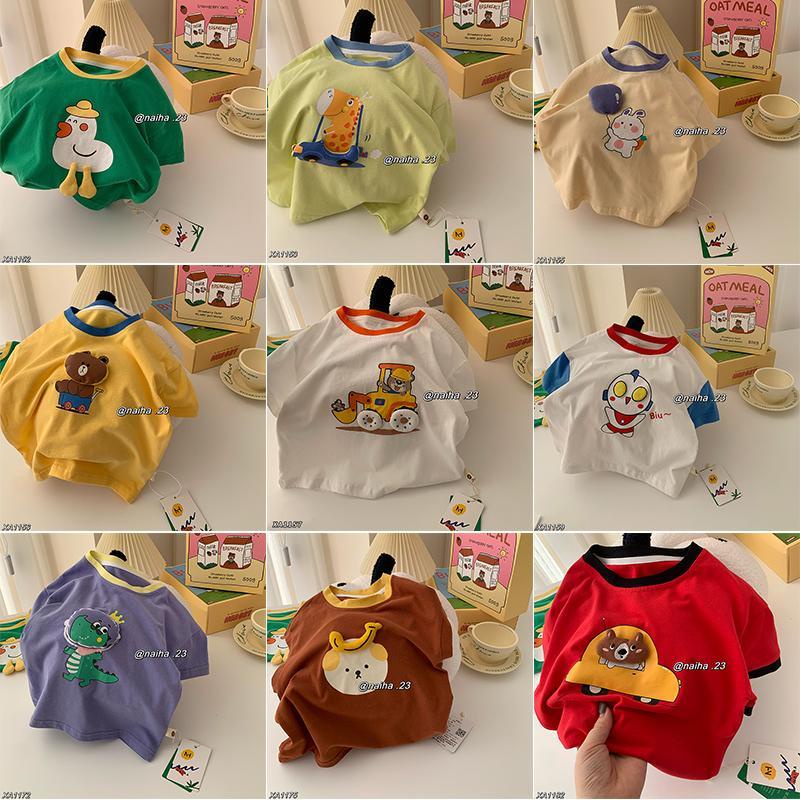 Áo Thun Tay Ngắn Chất Liệu cotton In Họa Tiết Hoạt Hình Phong Cách Hàn Quốc Thời Trang Mùa Hè 202