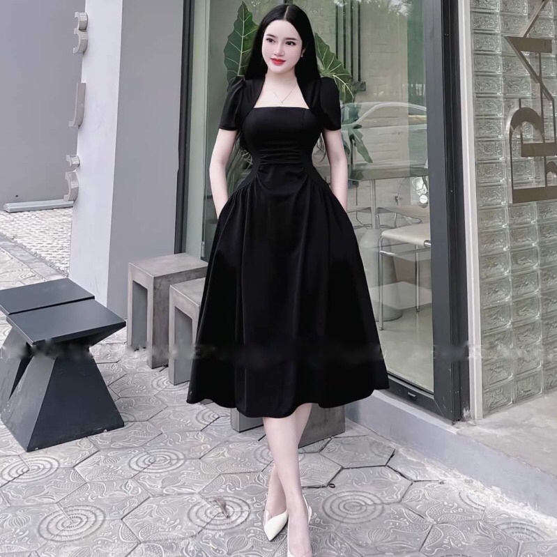 Váy umi cổ vát dúm thân miin