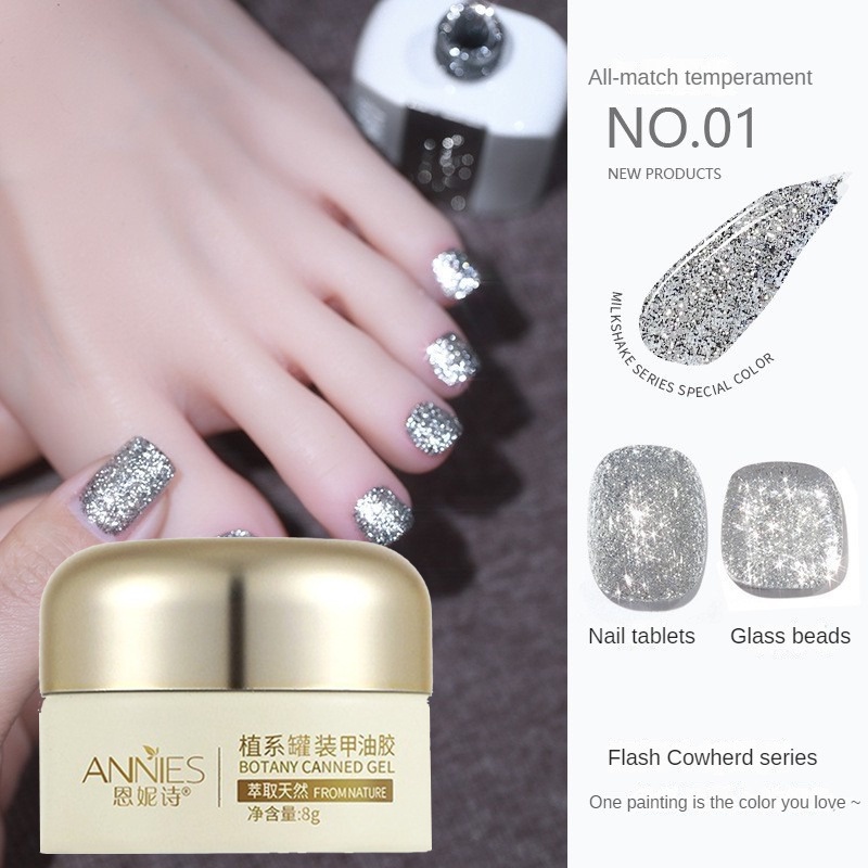 ANNIES Gel Sơn Móng Tay Sequin Gel Móng Tay Sáng Bóng Móng Tay Nghệ Thuật 6 Màu Sơn Móng Tay Dầu Keo Kim Cương Móng Tay   Kế Làm Đẹp Sơn Móng Tay Gel Móng Tay 1 Cái * KÍNH