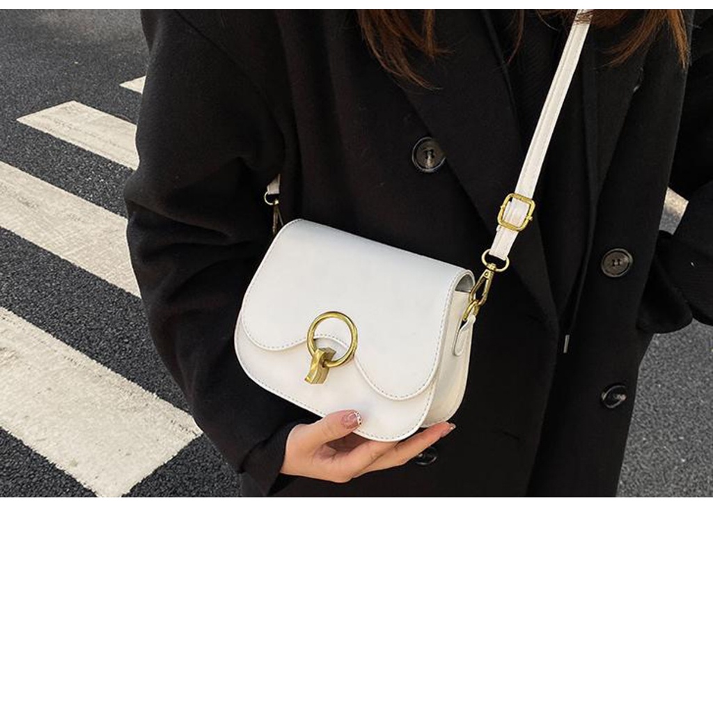 Túi nữ đeo chéo đeo vai thời trang HOKOBI hoạ tiết khoá chữ O tròn