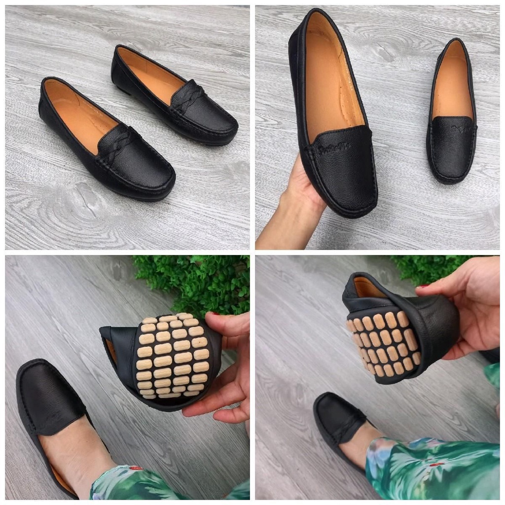 giày mọi da bò thật
