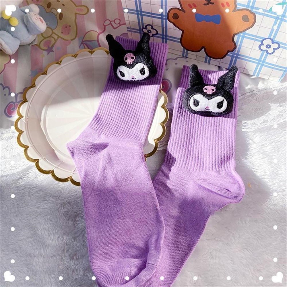 Sanrio Vớ Nữ Hoạt Hình Anime Kawaii Búp Bê Ba Chiều Kuromi Thời Trang Dễ Thương Gothic Cổ Cosplay Cặp Đôi Vớ Quà Tặng