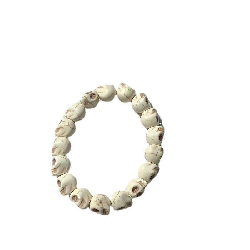 Handicrafts Cool Skeleton Bracelet Girls' New White Turquoise Handicrafts Fashion Jewelry Style Retro Bracelet Couple Handicrafts Fashion