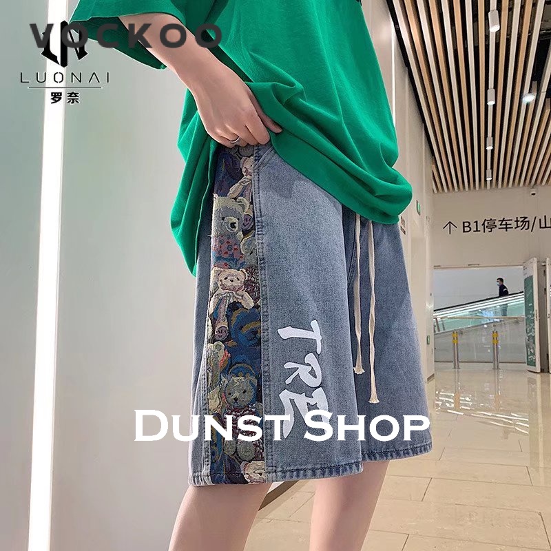 Dunst Shop quần đùi nam quần jean ống rộng quần short nam 2023 NEW DS06156