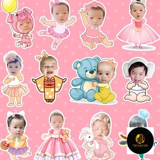 Móc khóa chipi ghép mặt dành cho bé siêu cute - móc khóa mica - Trí decor