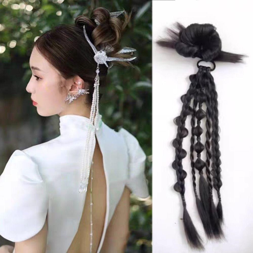 Isitaftb Tóc Giả Đuôi Ngựa Kiểu Hán Phục Trung Hoa Vô Hình Tự Nhiên Cho Cô Dâu